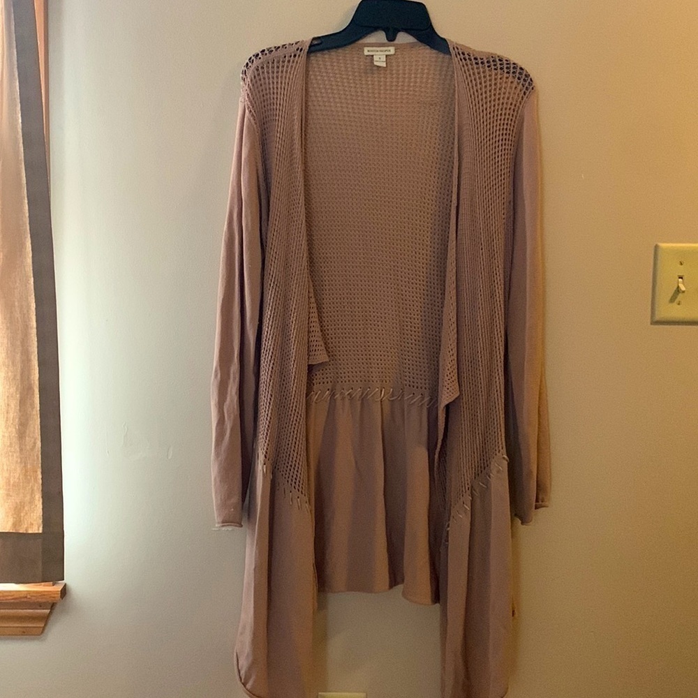 Boston Proper Tan Cardigan | Small